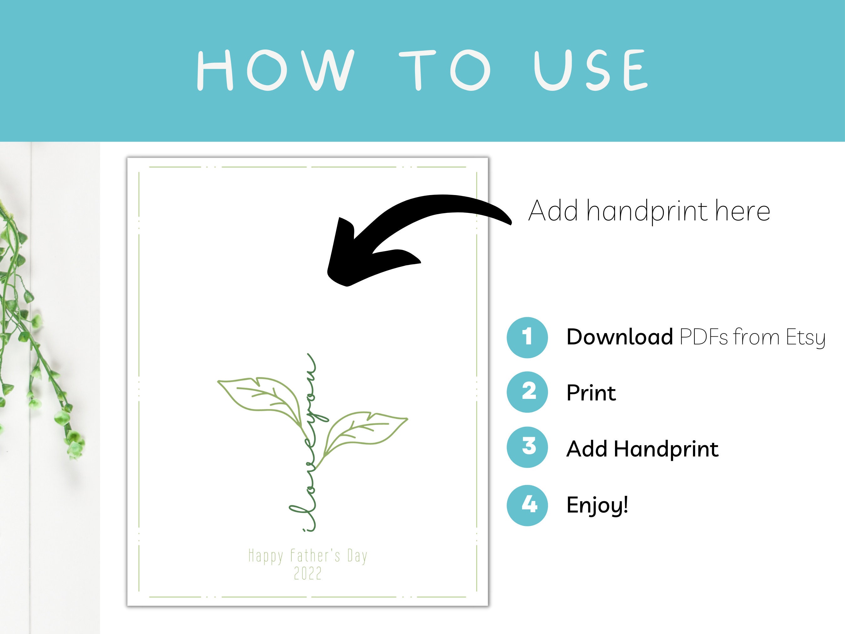 Printable Father s Day Handprint Craft Hand Print Art Etsy