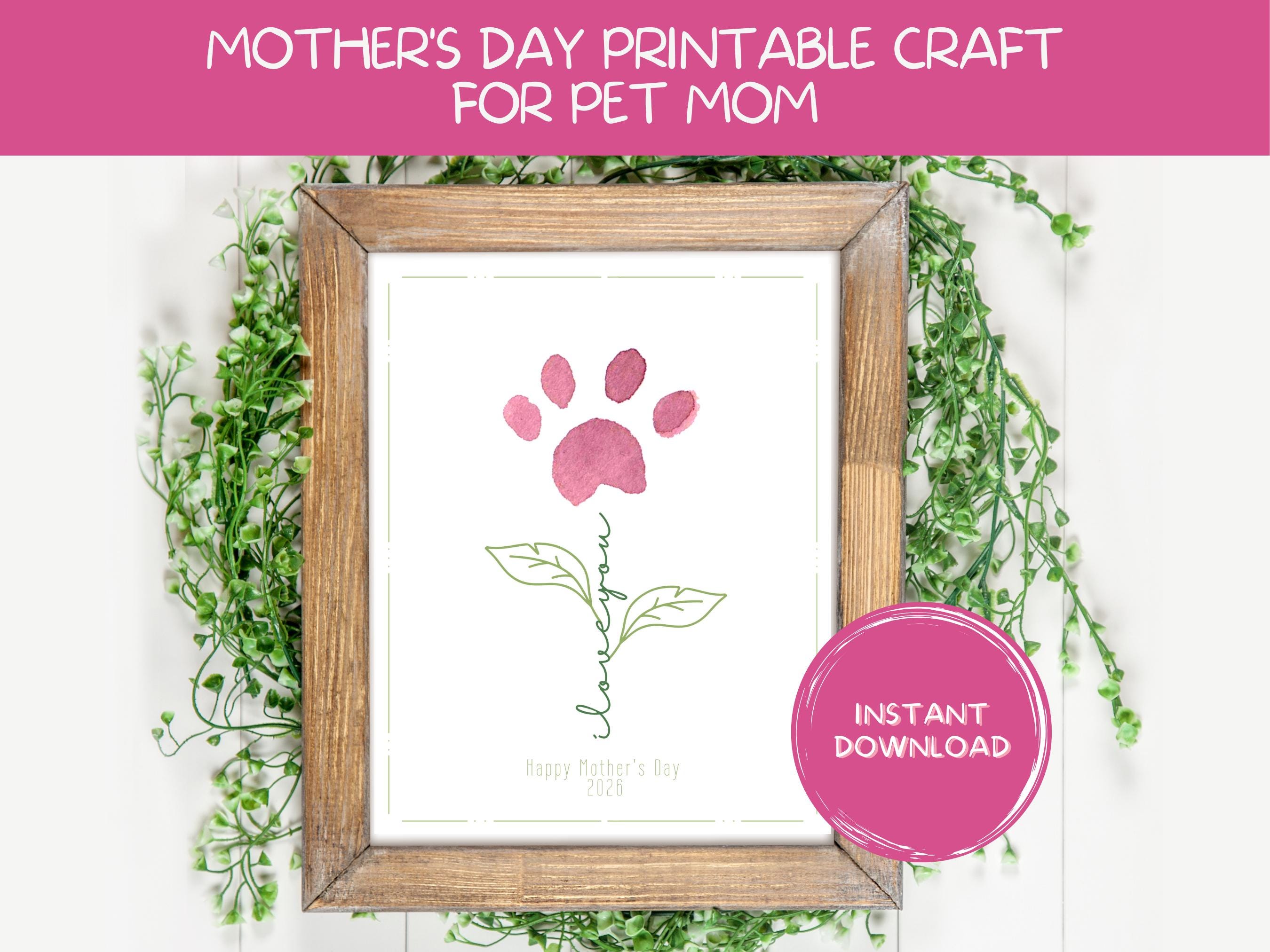 Printable Paw Print Craft Mother's Day Paw Print Craft Paw Print Art…