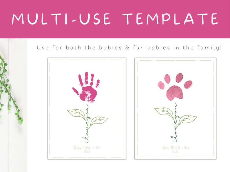 Printable Paw Print Craft Mother's Day Paw Print Craft - Etsy