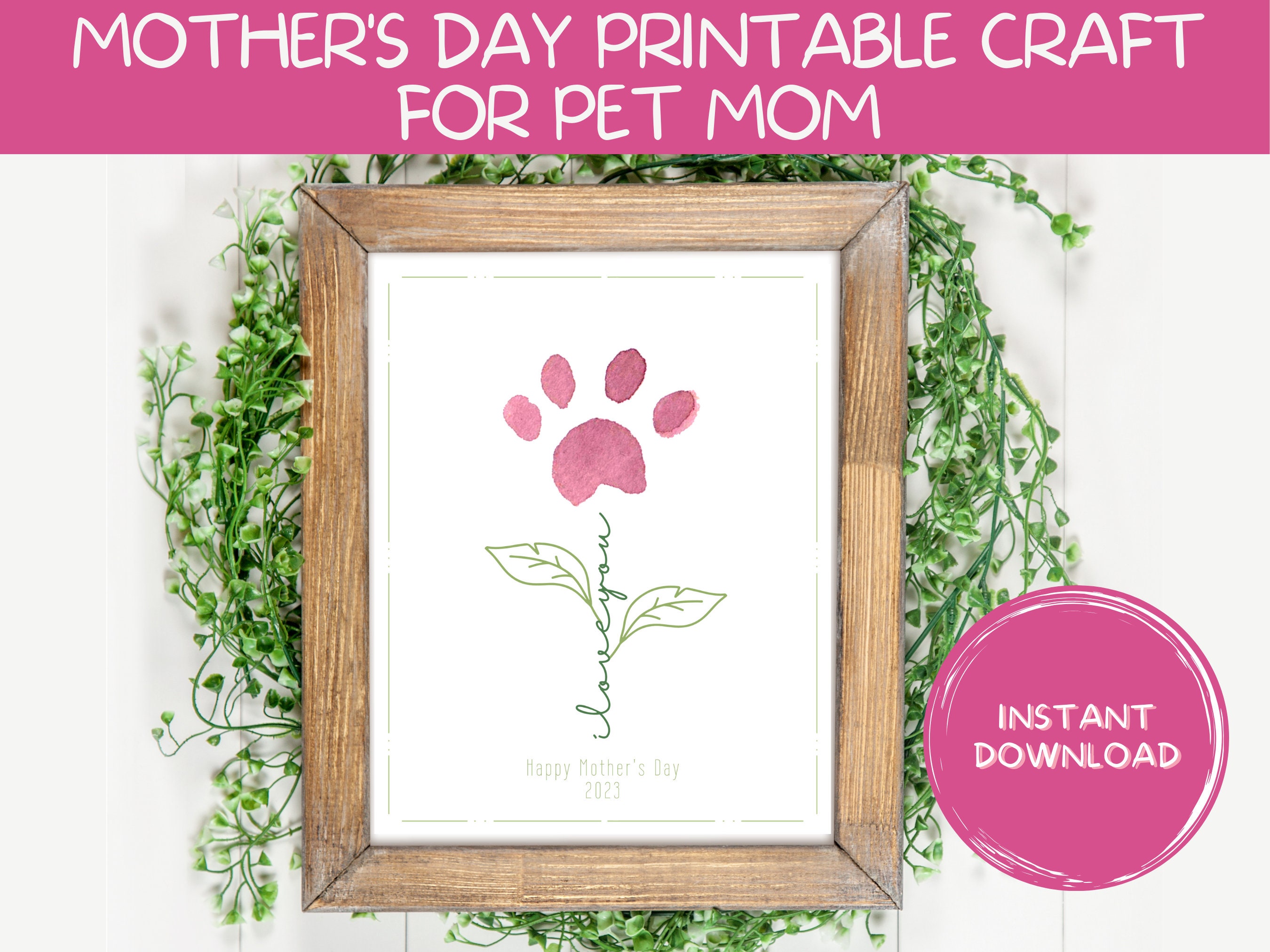 Printable Paw Print Craft Mother's Day Paw Print Craft - Etsy