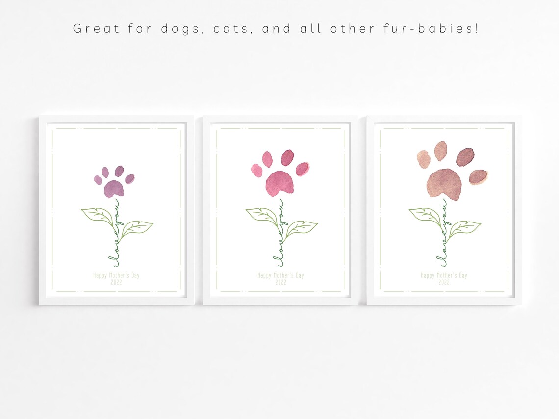 Printable Paw Print Craft Mother's Day Paw Print Craft | Etsy