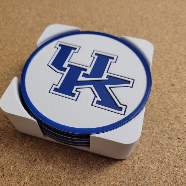 University of Kentucky UK Coaster Set (4) with Holder