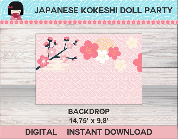 Japanese Style Party, Kokeshi Party Decorations, Traditional