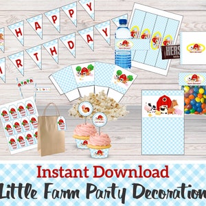Farm Theme Party Decorations, Animals Birthday Party, Printable Birthday Party, Instant Download Party, DIY party supply, baby shower party