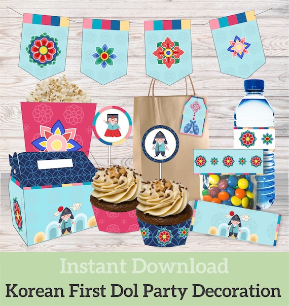 Korean Style Party 1st Birthday Decorations Traditional Etsy