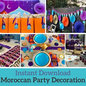 Decorazioni per feste a tema marocchino, festa di compleanno della notte araba, festa di compleanno marocchina stampabile, festa con download istantaneo
