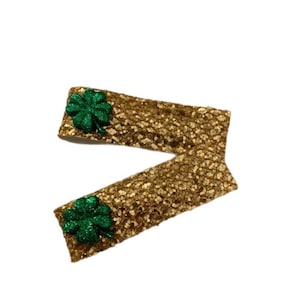 st patricks day, hair clips, hair accessories, four leaf clover, green, toddler hair clip, girls hair clips, shamrock, gold hair clip