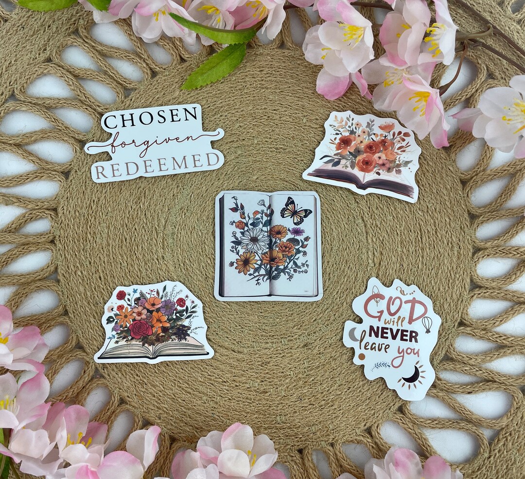 Christian Stickers Pack of 5 Aesthetic Stickers Art Etsy