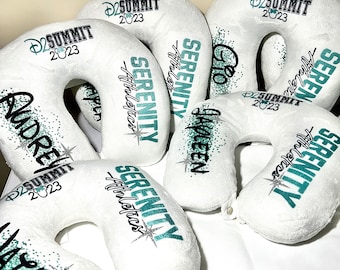 Cheer travel pillow, Custom cheer neck pillow, Team send off gift, Cheer Team, Personalized Cheer Team Send Off, Summit Gift, World Gift