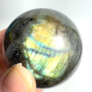 Labradorite Crystal Sphere: Aurora Flash Stone, 55mm