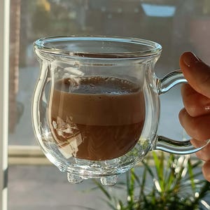 Caneca Caldeirão de Parede Dupla Transparente: Utensílios de Bebida com Tema de Bruxa, xícara para café e chá imagem 3