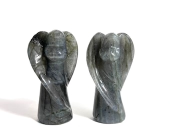 Labradorite / Angelo intagliato, cristallo protettivo, protettore, Natale