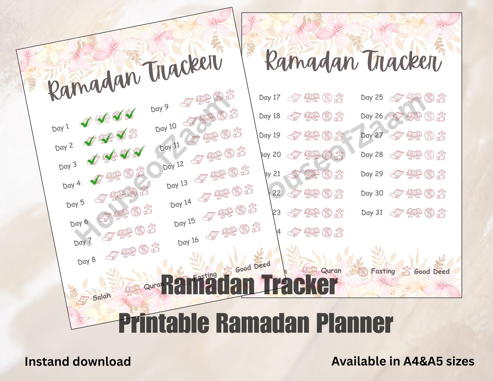 Ramadan Tracker Printable Kids Planner | Islamic Journal | Ramadan ...