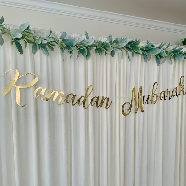 Ramadan Mubarak banner, Ramadan/Eid party decorations, Islamic eid decor, Ramadan home decorations, Muslim home decorations,modern eid decor