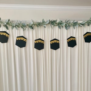 Kaaba banner,Ramadan/Eid/Hajj/Umrah Decorations, Ramadan banner,Islamic cardstock Mecca garland,Ramadan decor,muslim prayer room decor