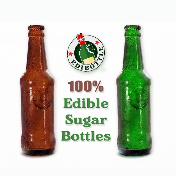 Edible Sugar Beer Bottle Cake Topper – Handmade Isomalt Art, UK