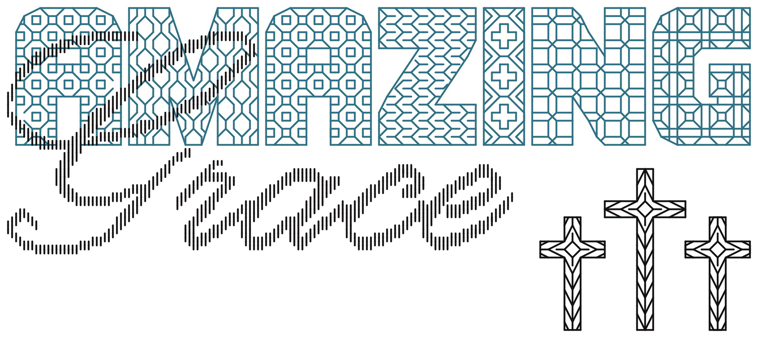 Amazing Grace Blackwork Pattern, Cross Stitch Pattern, Embroidery ...