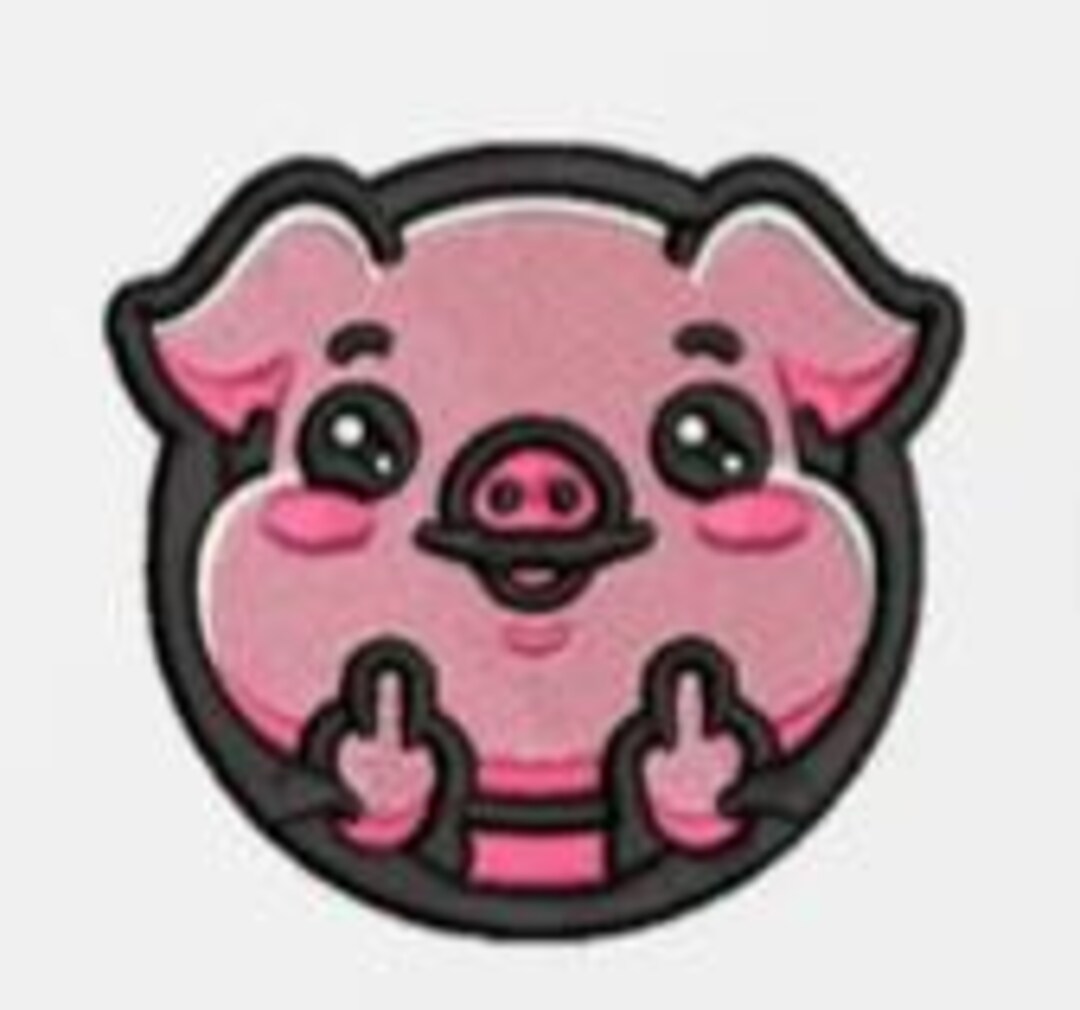 Sassy Pig Patch – 3"x2" Funny Pink Pig Flipping the Bird | Made to ...