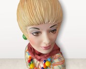 Vintage Cameo Girl Headvase Feelin Groovy Sasha, 1971 -Bud Vase Beauty