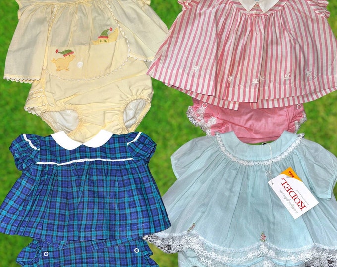 Vintage Baby Girl Dress Bloomer Sets 1960s Set of 4 Etsy