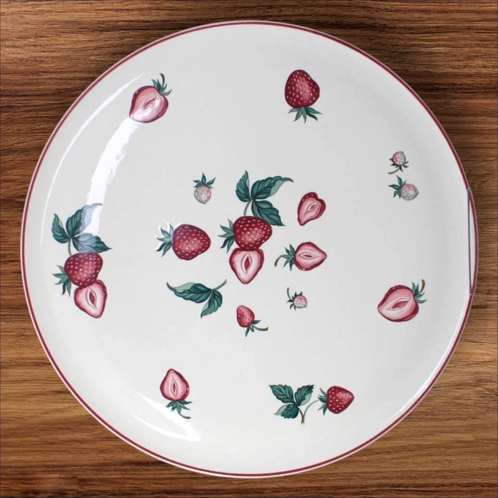 VILLEROY&BOCH　ヴィンテージ　ストロベリー　フルーツボウル&プレート Villeroy and Boch Strawberry - Etsy