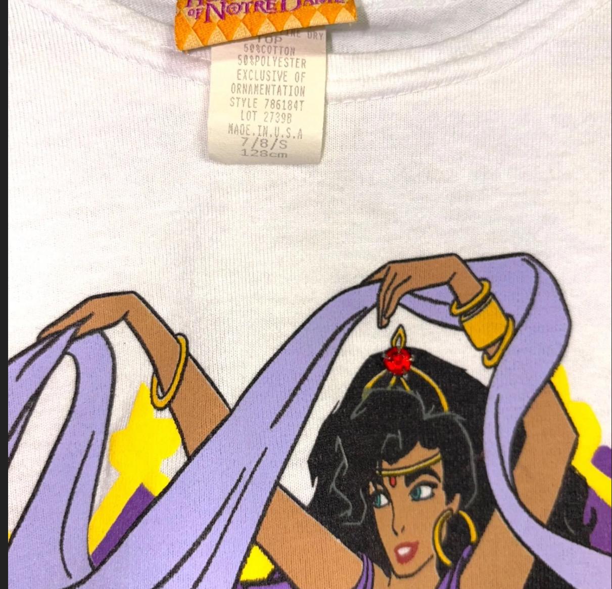 90年代ヴィンテージディズニーエスメラルダTシャツ、ノートルダムの鐘 