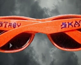 1) Paire de lunettes de soleil Thrasher Classic Retro orange unisexe