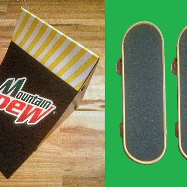 Vintage Mountain-Dew Finger-skateboard RAMP +2 Easyflip Big Fingerboards