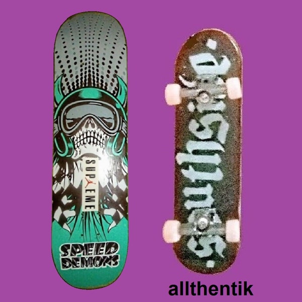 Vintage 31" Speed Demons Skateboard Deck +Vintage Tech-Deck Southside Skate-shop Fingerboard