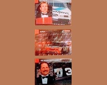 3) Vintage NASCAR trading Cards 1993 Mark Martin Jeff Gordon Dale Earnhart RARE Winston Cup