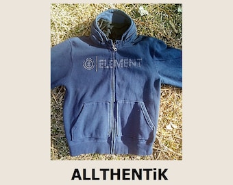 Vintage High-Quality Element Skateboards Blue Hoodie