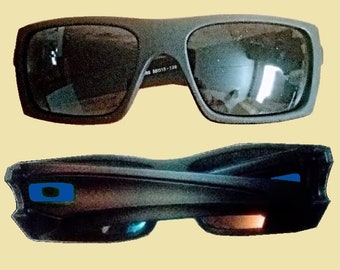 Handgefertigte Oktane FC Matte Black & Blue Fat Fashion Beach Sonnenbrille