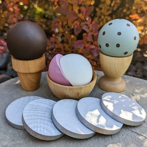 Wooden toy ice cream set