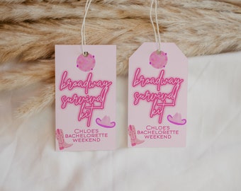 Bachelorette Survival Kit Tag | Space Cowgirl | Editable | Nashville Bachelorette Weekend | Hangover Survival Kit | Printable Favor Tag