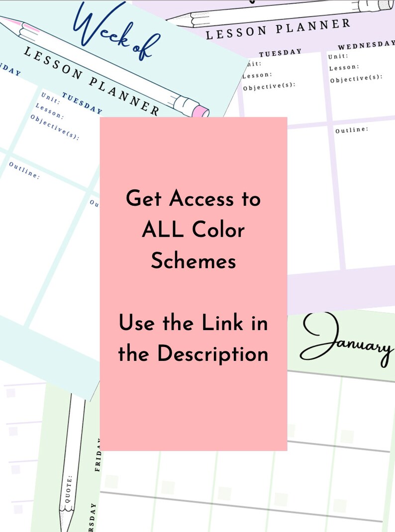 Weekly Lesson Plan Template, Teacher Planner Printable, Lesson Planner ...