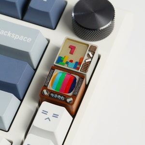 Tetris Artisan Keycap, Game Artisan Keycap, Retro Television Keycap, Retro TV Keycap, Game Keycap for Mechanical Keyboard, Halloween Gift