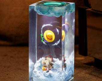 Thousand Sunny Lamp, Custom Anime Epoxy Resin Lamp, Custom Resin Epoxy Lamp, King Pirate Ship Lamp, Anime Gift, Christmas gift