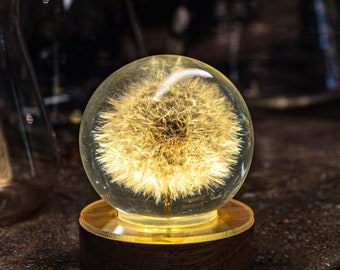 Löwenzahn Epoxy Nachtlicht, Echte Blume Harz Lampe, Epoxy Blume Harz Nachtlicht, Epoxy Handgemachte Harz Lampe, Geburtstagsgeschenk, Geschenk für Papa