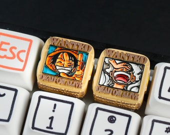 King Pirates Wanted Keycap, Sea Of Thieves Keycap, Wanted Pirate Keycap,Anime Custom Keycap for Mechanical Keyboard, Halloween Gift
