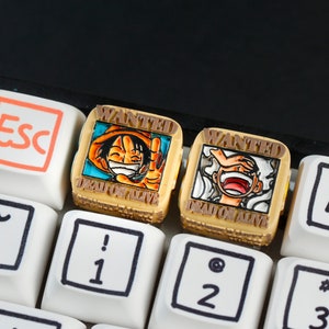 Piratenkönig Tastenkappe, Sea Der Diebes Tastenkappe, Wollte Ruffy Pirat Tastenkappe, Anime Benutzerdefinierte Tastenkappe für Mechanische Tastatur, Halloween Geschenk
