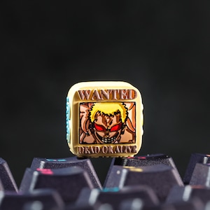 Gesucht Doflamingo Handwerker Tastenkappe, Handwerker Pirat Tastenkappe, Pirat Wollte Tastenkappe, Benutzerdefinierte Tastenkappe Anime für Mechanische Tastatur, Halloween Geschenk