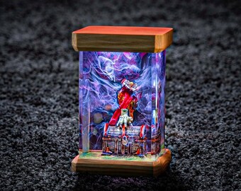 Horror Resin Lamp, Monster Resin Lamp, Creepy Halloween Night Light, Halloween Lamp, Night Light Wood, Custom Lamp, Halloween Gift