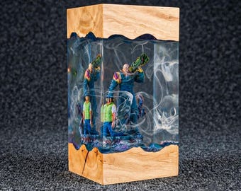 Survival Horror Game Lamp, Zombie Resin Lamp, Custom Night Light, Handmade Resin Lamp, Table Lamp, Anime Resin Lamp, Christmas Gift
