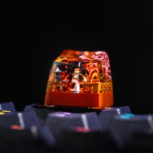 Demon Red Bean Anime Keycap, Artisan Anime Keycap,Custom Anime Keycaps, Demon Keycap For Mechanical Keyboard, Birthday Gift, Halloween Gift