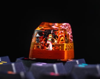 Demon Red Bean Anime Keycap, Artisan Anime Keycap,Custom Anime Keycaps, Demon Keycap For Mechanical Keyboard, Birthday Gift, Gift For Dad