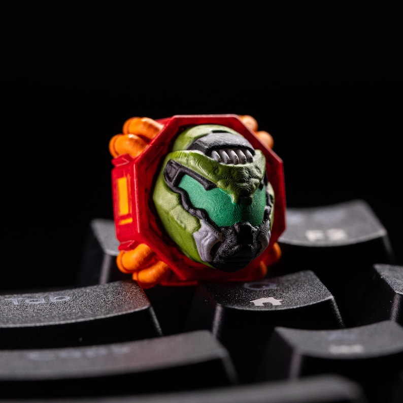 Doom Dark Ages-tangentbord, Doomguy Gaming-tangentbord, anpassat tangentbord, hantverksmässigt tangentbord för mekaniskt tangentbord, present till honom, julklapp bild 1