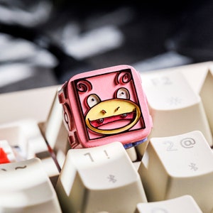 Slowpoke Poke.mon ambachtelijke keycap, aangepaste Poke.mon hars keycap, Slowpoke Evolution Water Poke.mon keycap, verjaardagscadeau