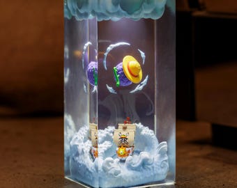 Sunny Lamp, Anime Epoxy Resin Lamp, Custom Resin Epoxy Lamp, King Pirate Ship Lamp,  Anime Resin Lamp, Christmas Gift, Halloween Gift
