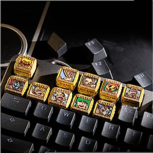 Piratenkönig Wollte Tastenkappe, Wollte Seediebe Anime Tastenkappe, Benutzerdefinierte Tastenkappe Anime, Tastenkappe Anime für mechanische Tastatur, Halloween Geschenk