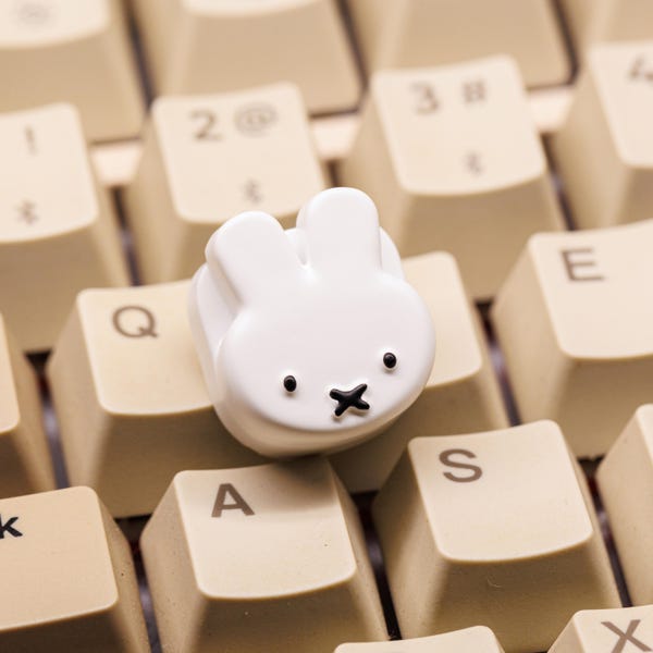 Bunny Artisan Keycap, Rabbit Keycap, Cute Keycaps, Bunny Artisan Keycap for Mechanical Keyboard, Cherry MX Keycap, Father's Day Gift
